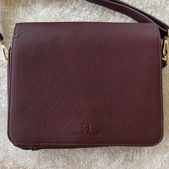 Brand New Karla Hanson Madison Organizer Crossbody Bag RFID Blocking Plum Purse - Picture 2 of 15